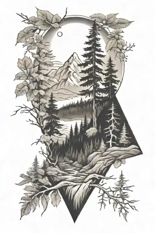 Forest Mountain Scene