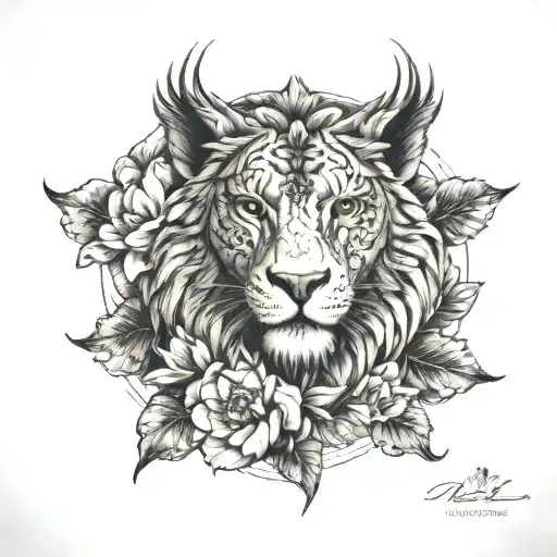 Marcus Aurellius Surrounded By Lion Owl Scales And Lotus Flowers