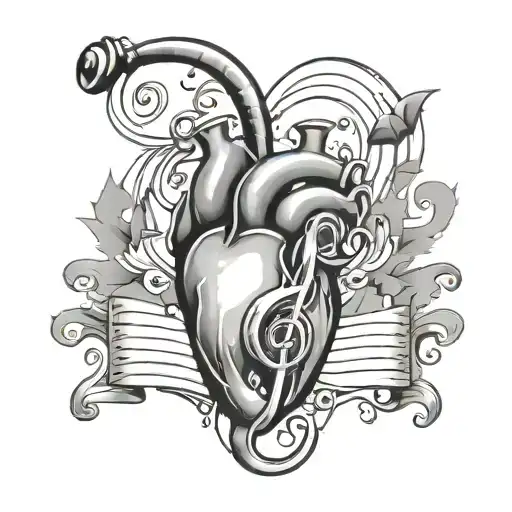 Tb With Heart And Music Note Intertwined