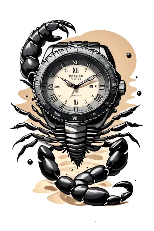 Sand Watch Surrounded By Scorpion