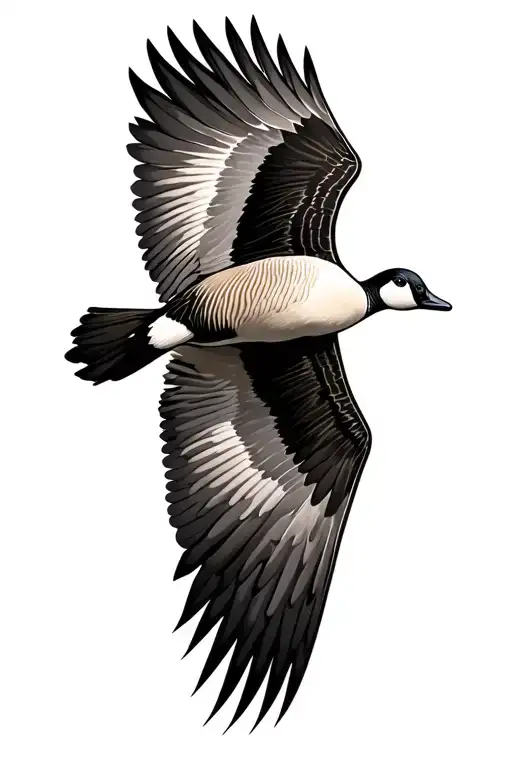 Flying Canada Goose