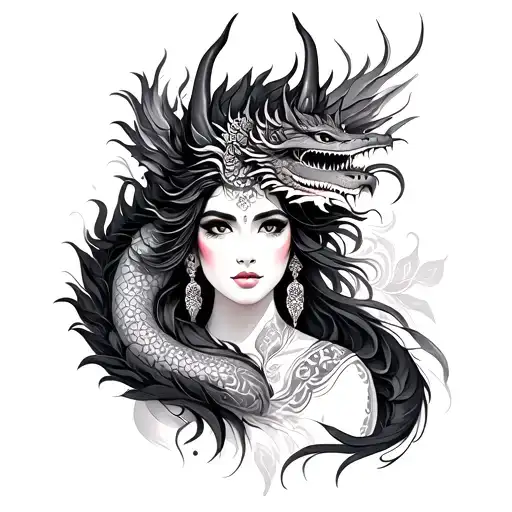 Ornamental Samari Women With Dragon