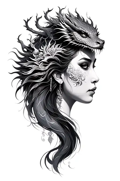 Ornamental Samari Women With Dragon