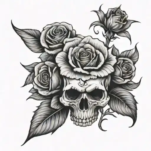 Skull With Rose