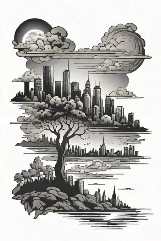 Walking Into Sunset Skyline