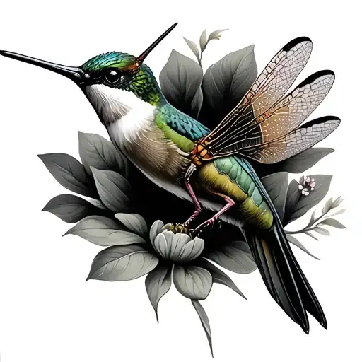 Hummingbird And Dragonfly