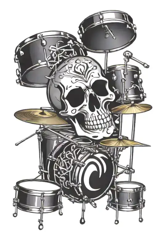 Skull And Drums Music Notes