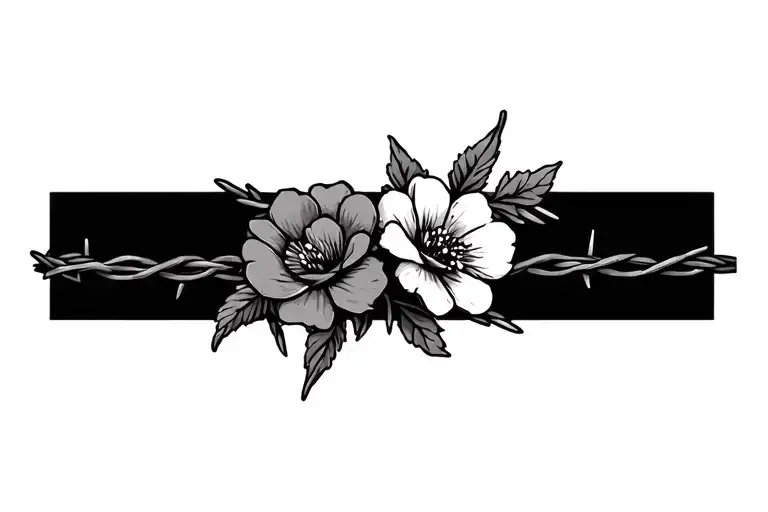 Barbed Wire With Flowers