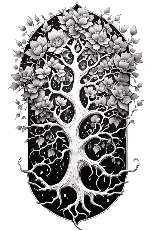 Metal Music Tree Branches Vines Floral Abstract Design