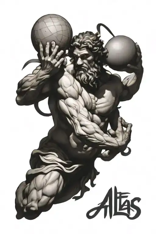 Greek God Atlas Holding
