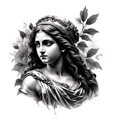 Roman Woman Face For Left Arm