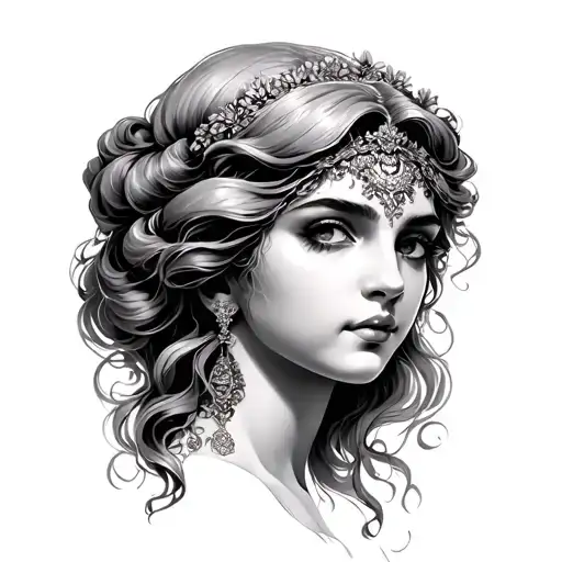 Attractive Roman Sexy Woman Face For Left Arm