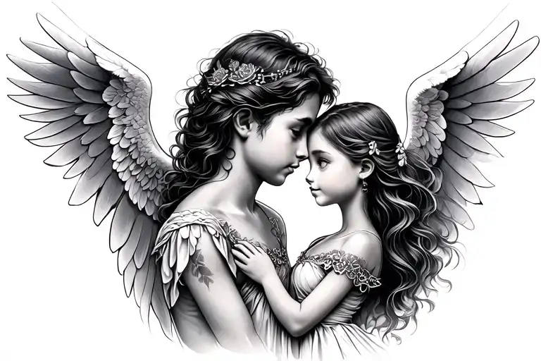 Son Angel And Daughter Ava