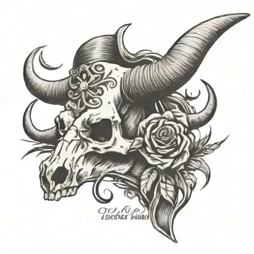Country Music Longhorn Skull With Text Walk The Line Under Longhorn