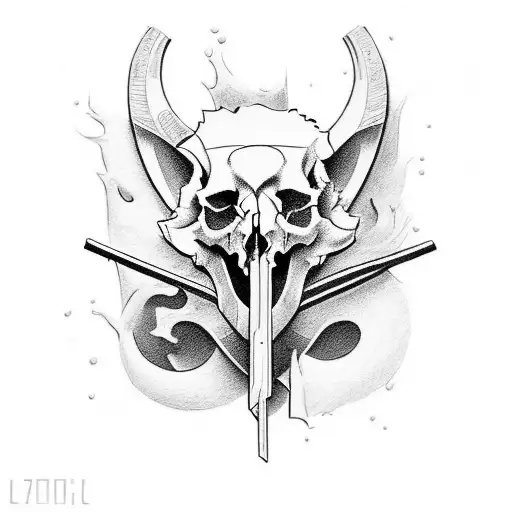 Combine The Elements Of Carpentry And Cooking Into A Single Tattoo Design Featuring Animal Skulls