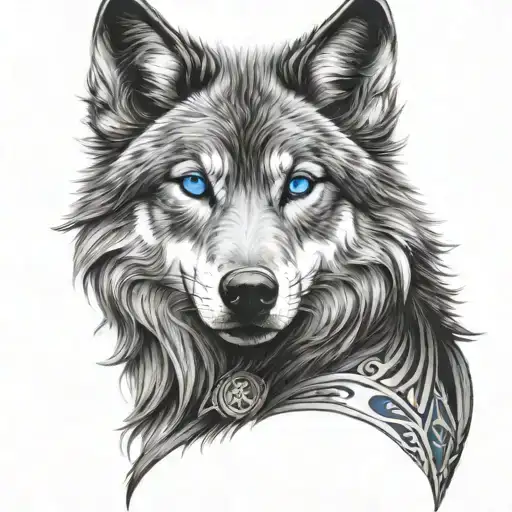 Wolf With Blue Eyes