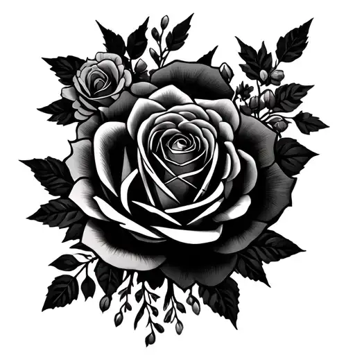 Ernst In A Creative Cursive And Roses And Other Flowers Surrounding It