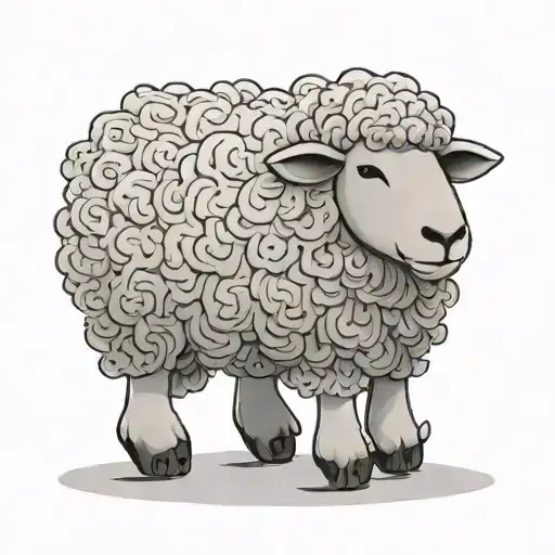 Sheep Plush Toy Fine Line Minimalist