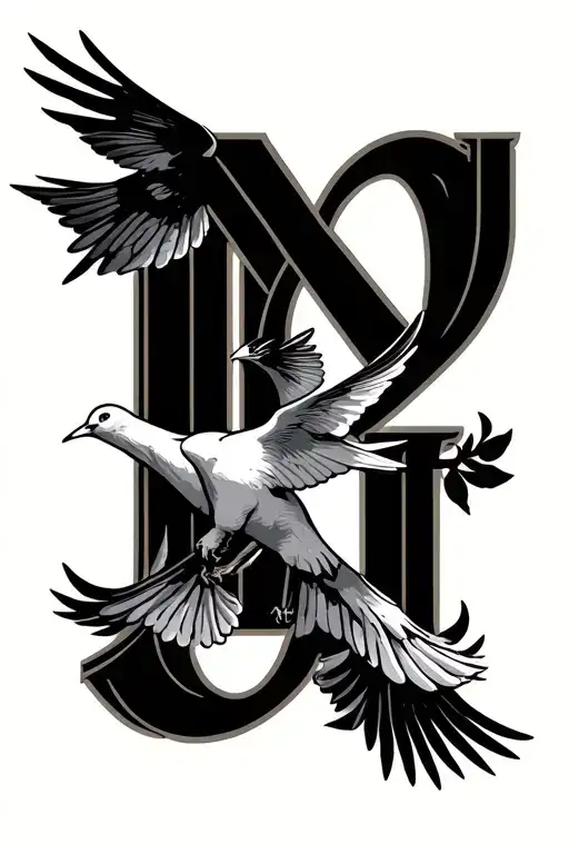 Mcmxxiii Roman Numerals With 2 Doves Flying