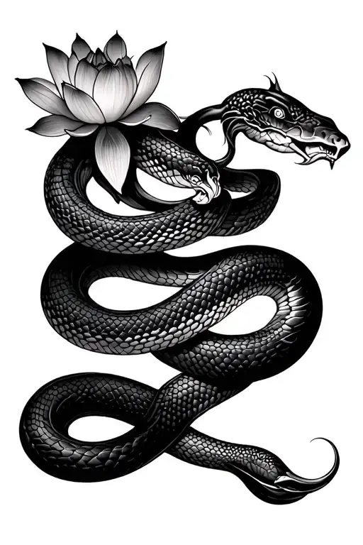 Lotus And Snake