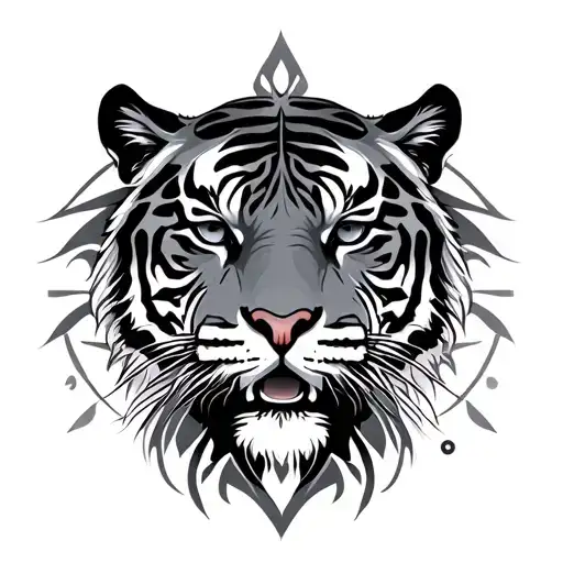 Libra Horoscope With A Tiger In Tribal Design