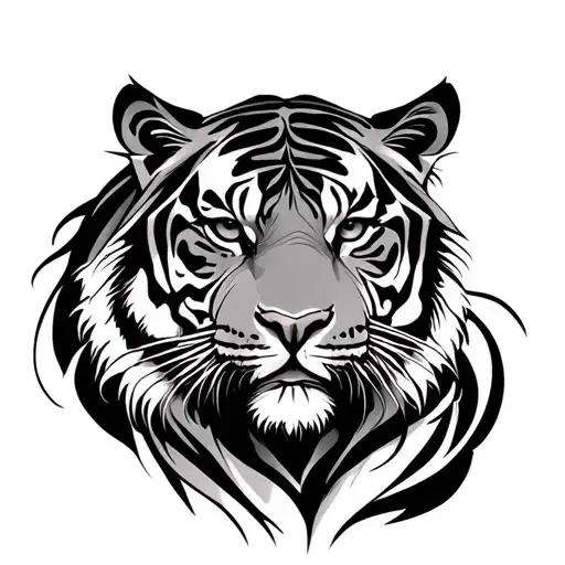 Libra Scale And Tiger In Tribal