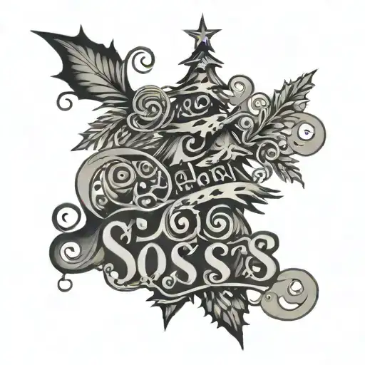 A Christmas Tree And Text Sos