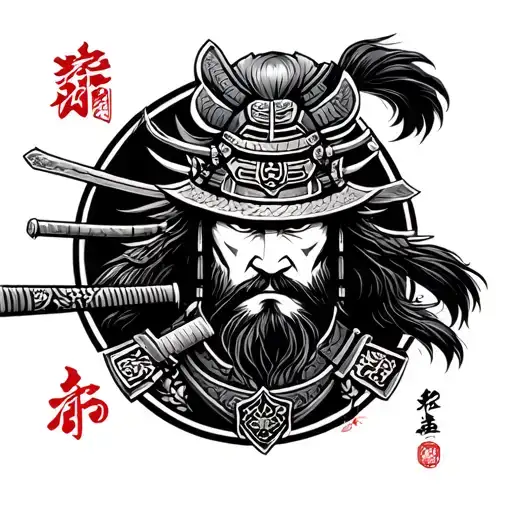 Samurai Made Out Of Bushido Sign