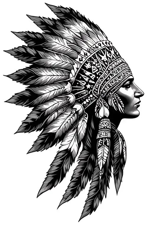 Indian Headdress Made Of Stars Forming The Shape No Face