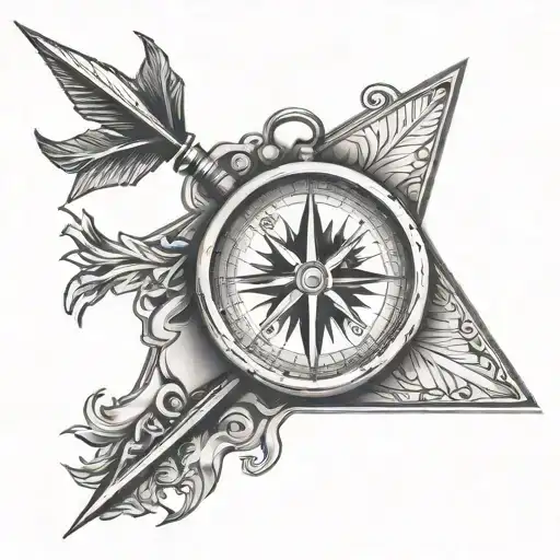 Compass With An Arrow Pointing Forward