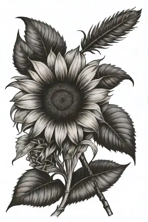 Sunflower And Quill Pen