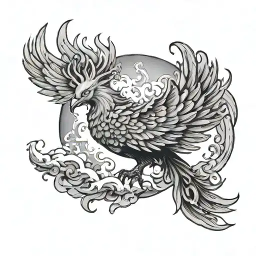 Phoenix Rising From A Mountain Of Ash