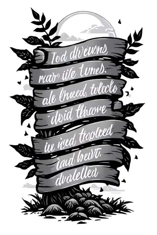 Outdoors Scene With Bible Verse Written In Calligraphy