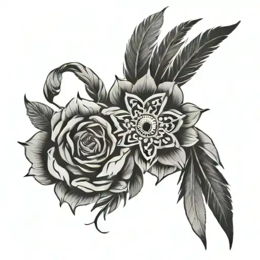 Western Native American Floral Sleeve