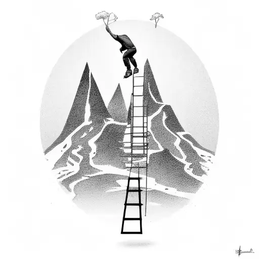 Man Climbing On A Mountain