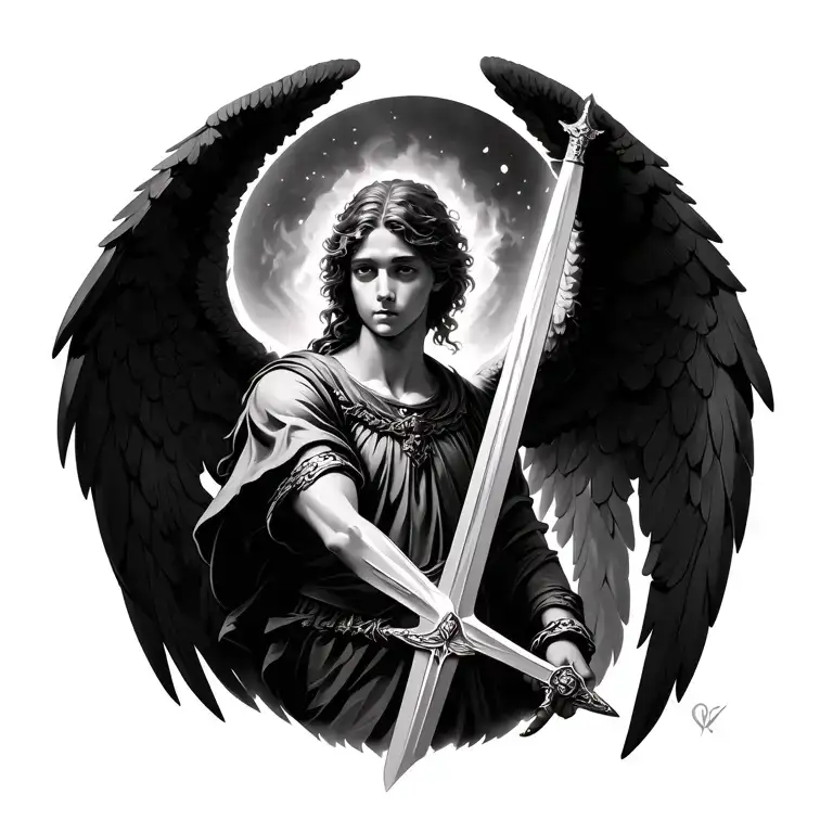 Angel Holding A Sword