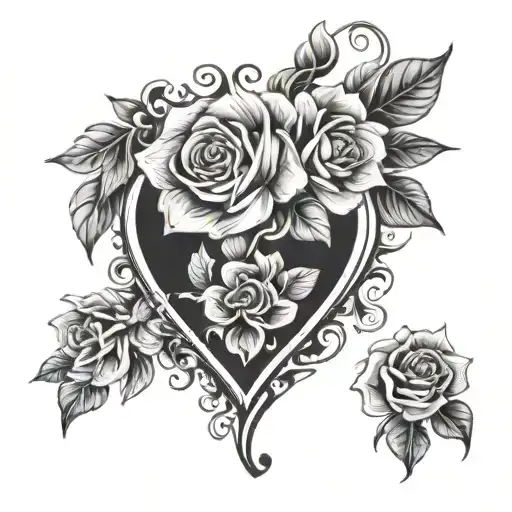 Floral Addition To Heart