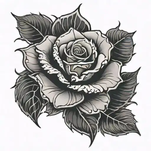 Thorny Rose With Bio Hazard Logo Embedded In The Petals