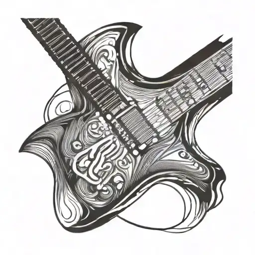 Guitar Outline Fine Line