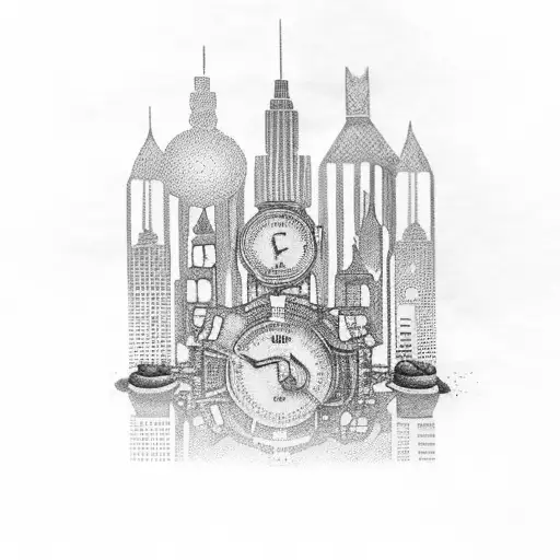 An Intricate Cityscape Made Up Of Coffee Beans