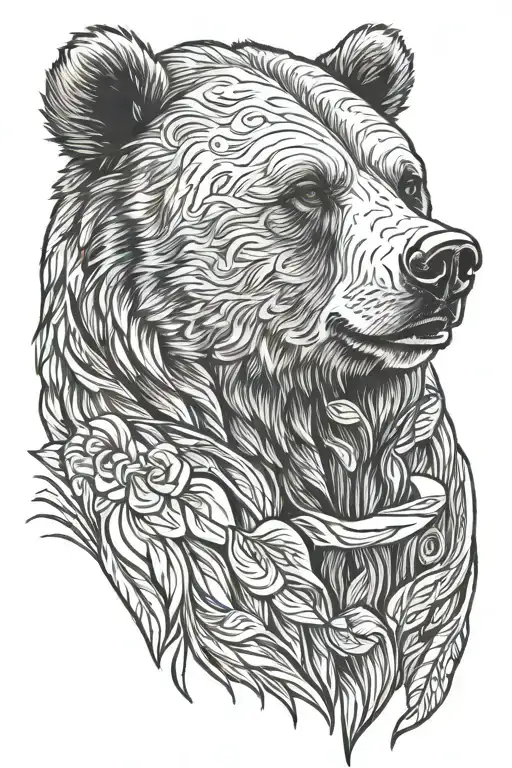 Grizzly Bear Smoking A Cigar