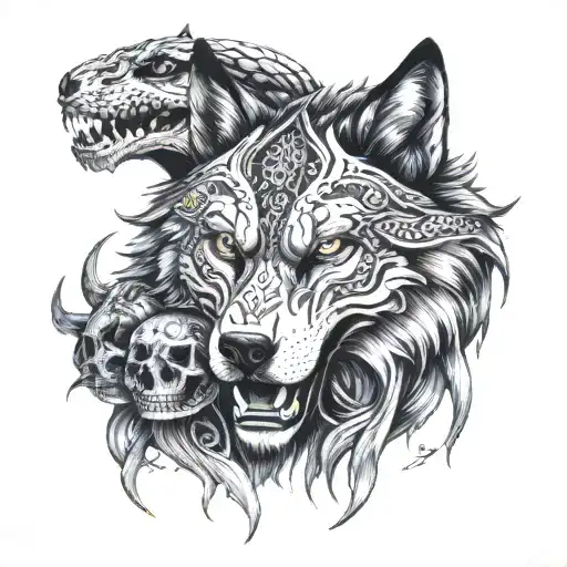 With The Wolf And The Snake And The Skull