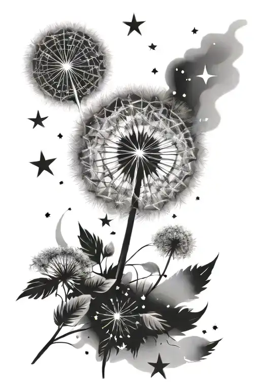 Dandelion Blowing Stars