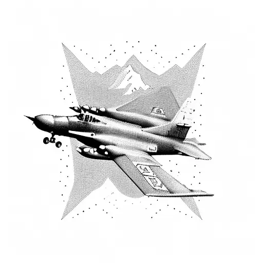 Military Aircraft Flying Over A Mountain Range