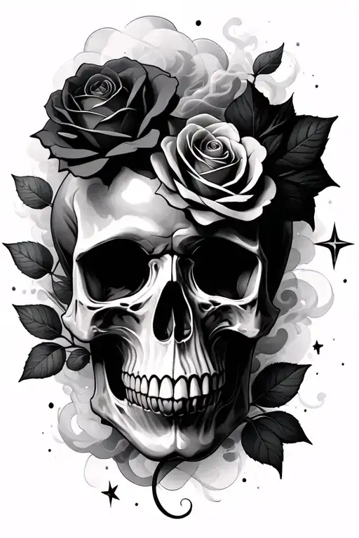 Soft Skull Roses Cloud Background Smoke Stars