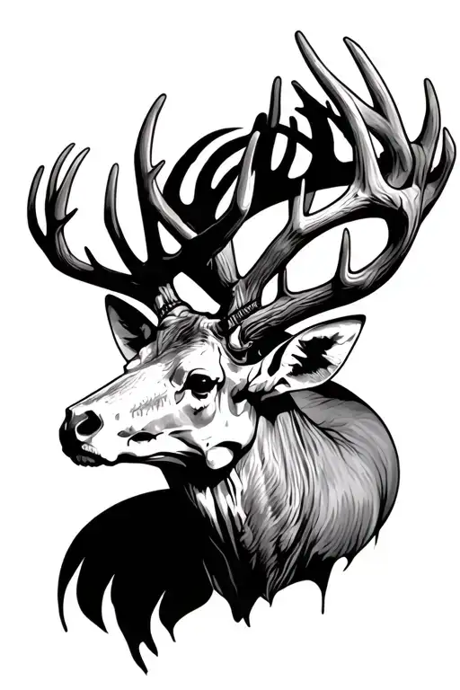 Skull Deer Antlers