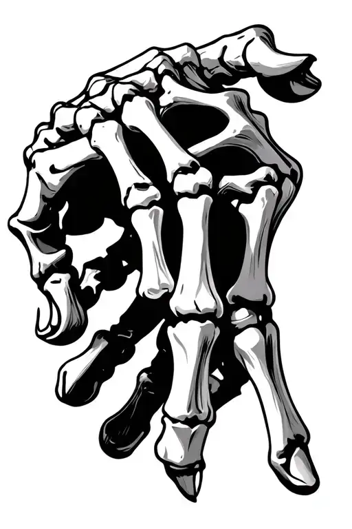 Human Hand Gripping Skeleton Hand