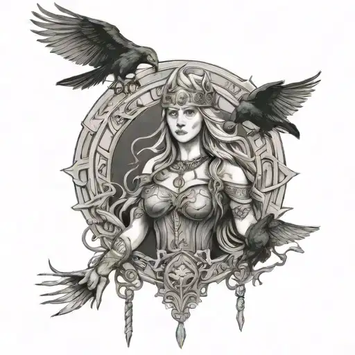 Freya Norse Goddes And Ravens