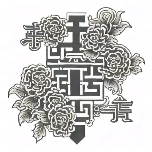 Chinese Double Happiness Tattoo Design