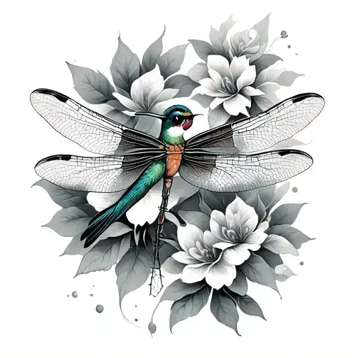 Dragonfly And Hummingbird